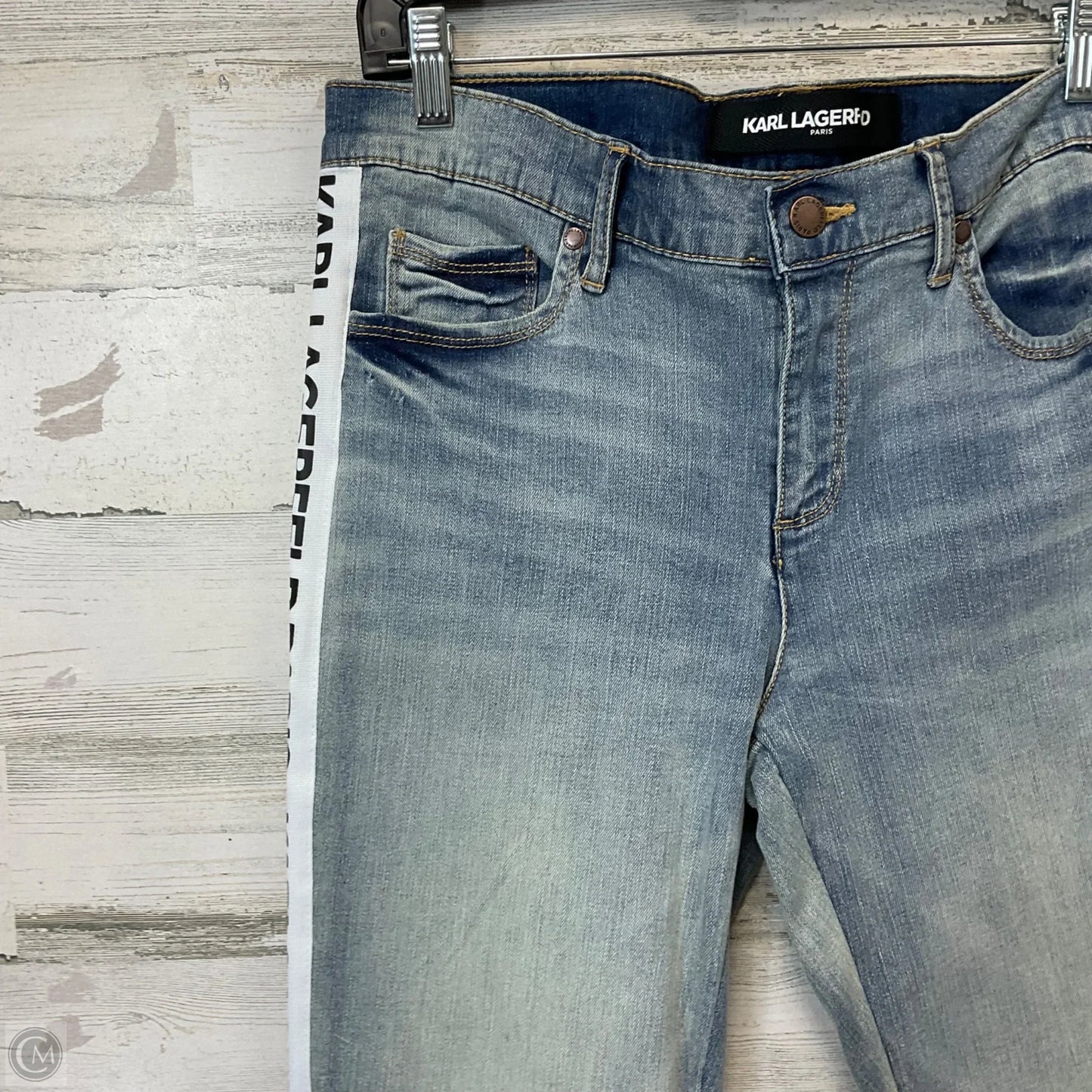 Jeans Straight By Karl Lagerfeld In Blue Denim, Size: 10