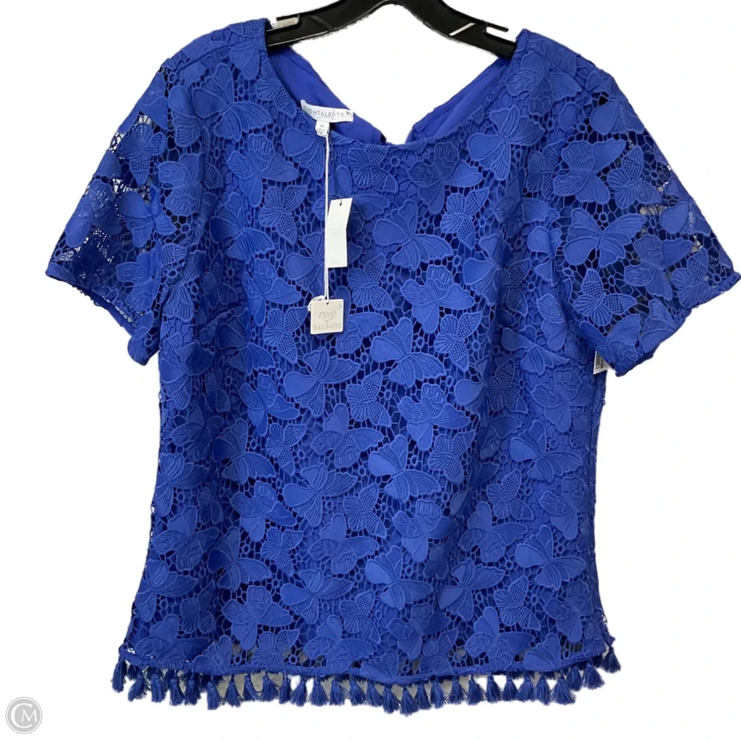 Blouse Short Sleeve By Talbots In Blue, Size: M