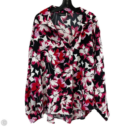 Top Long Sleeve By Rafaella In Pink, Size: Xxl