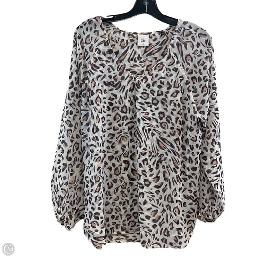 Blouse Long Sleeve By Cabi In Animal Print, Size: M