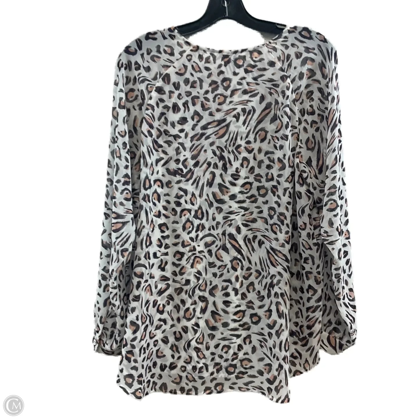 Blouse Long Sleeve By Cabi In Animal Print, Size: M