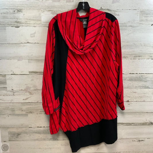 Top Long Sleeve By Ali Miles In Black & Red, Size: 2x