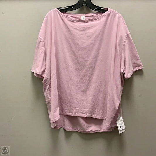 Athletic Top Short Sleeve By Hey Nuts In Pink, Size: Xl