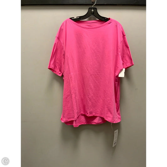 Athletic Top Short Sleeve By CRZ Yoga  In Pink, Size: Xl
