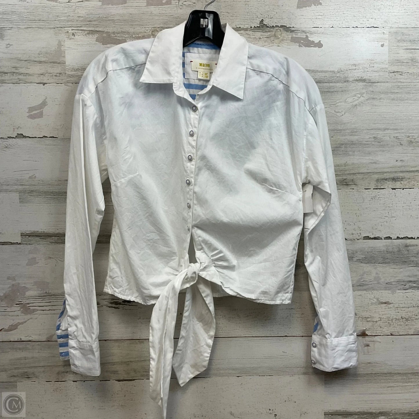 Blouse Long Sleeve By Maeve In White, Size: Xs