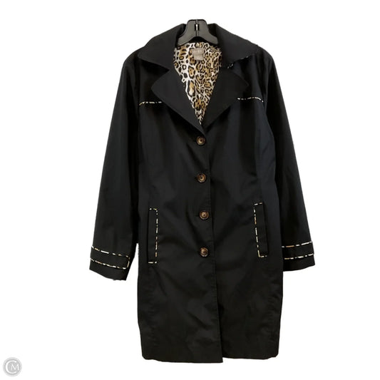 Coat Trench Coat By Chicos In Black, Size: Xl