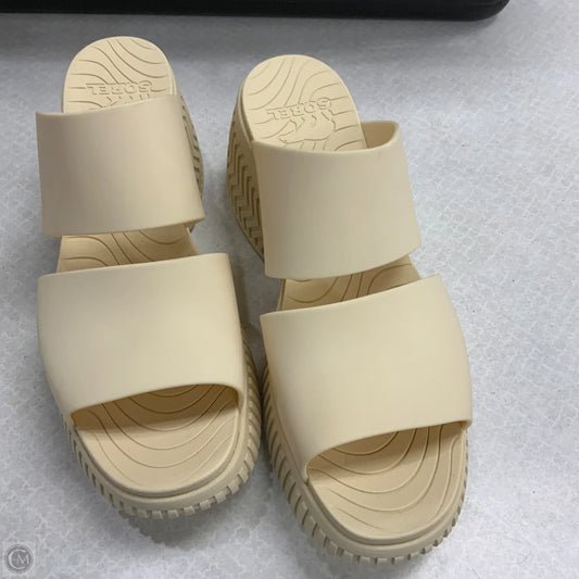 Sandals Heels Block By Sorel In Cream, Size: 10