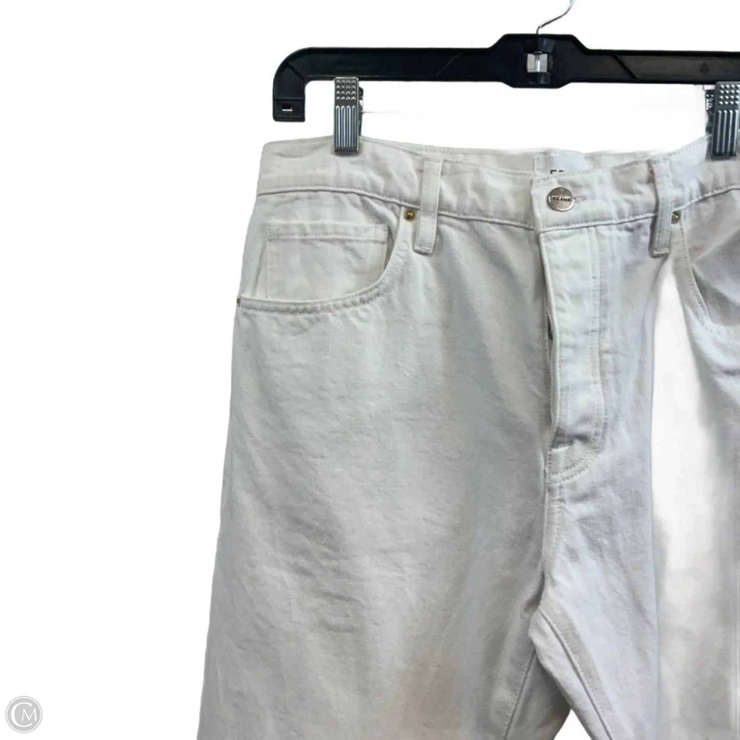 Jeans Straight By Frame In White Denim, Size: 6