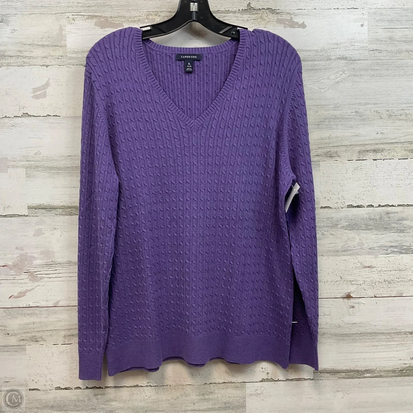 Sweater By Lands End In Purple, Size: Xl