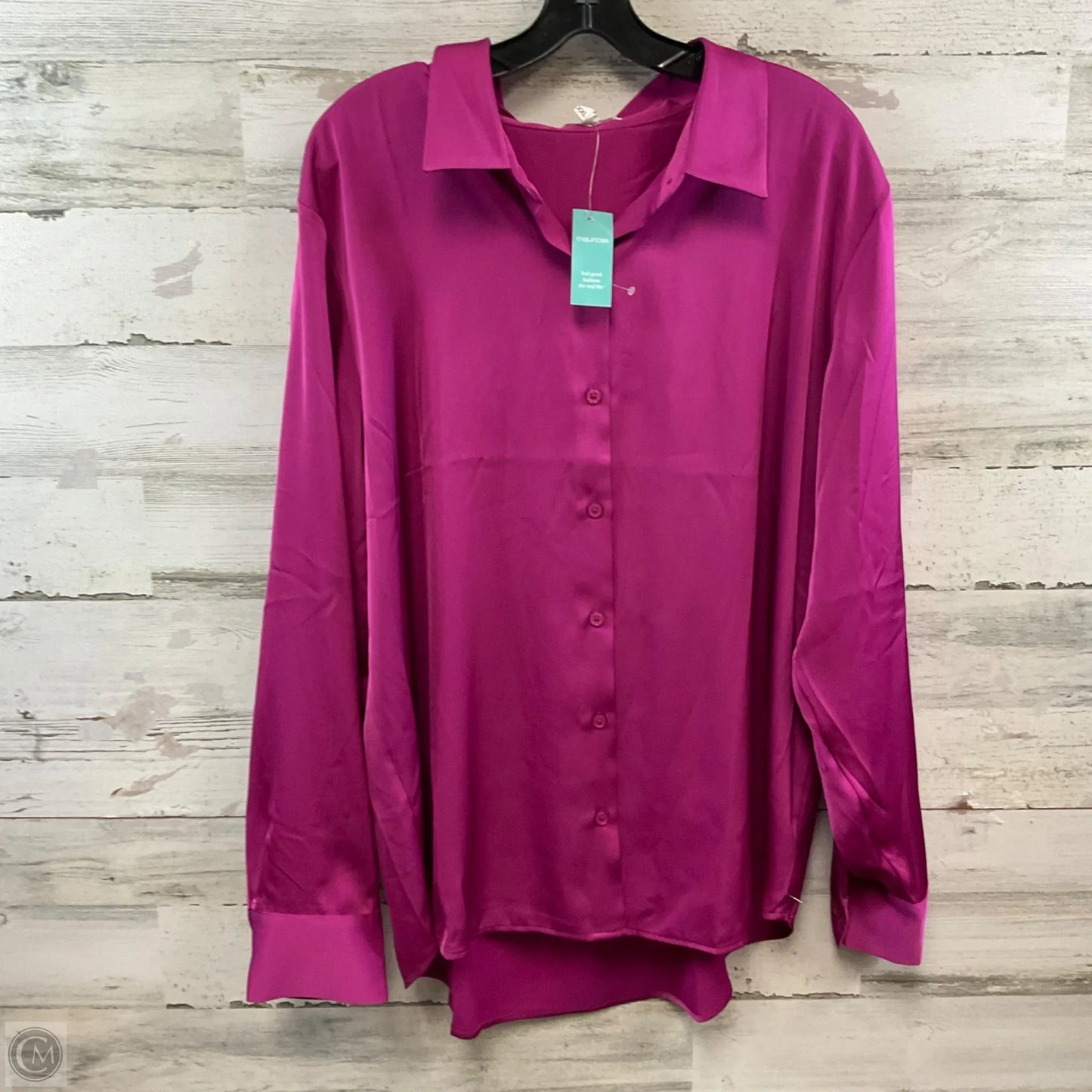 Blouse Long Sleeve By Maurices In Pink, Size: Xxl