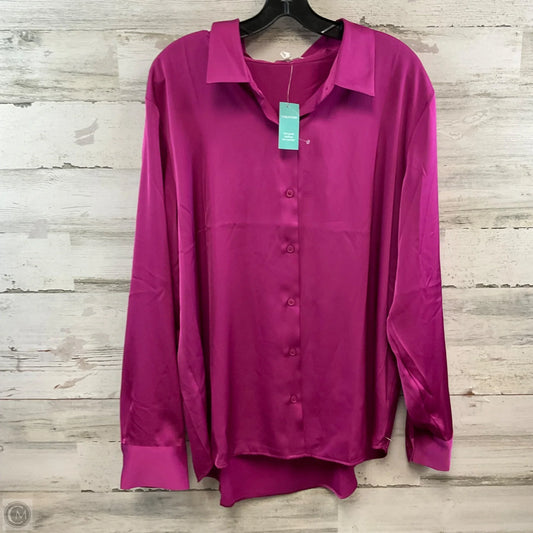 Blouse Long Sleeve By Maurices In Pink, Size: Xxl