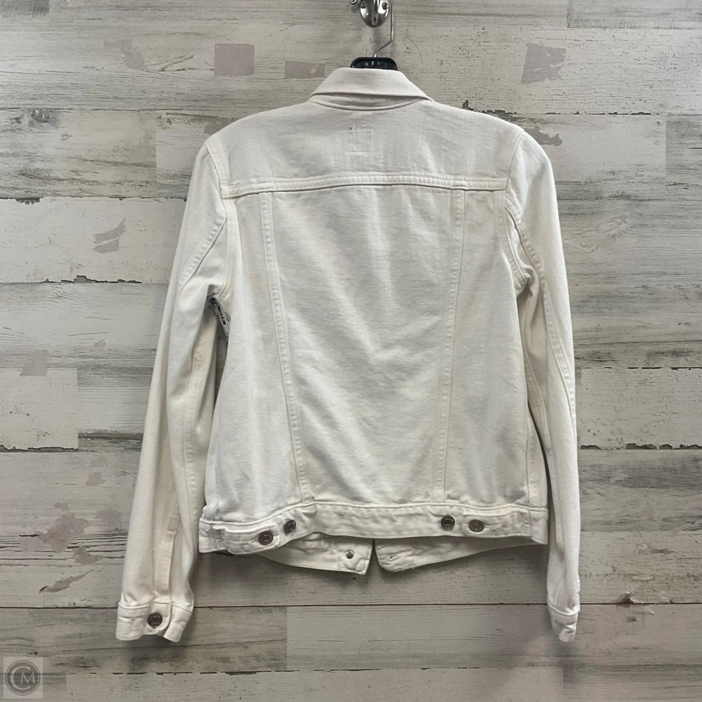 Jacket Denim By Gap In White Denim, Size: Xs