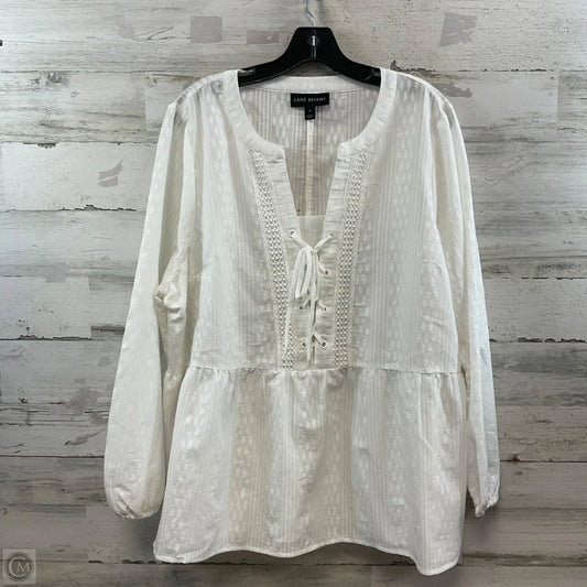 Top 3/4 Sleeve By Lane Bryant In White, Size: 2x