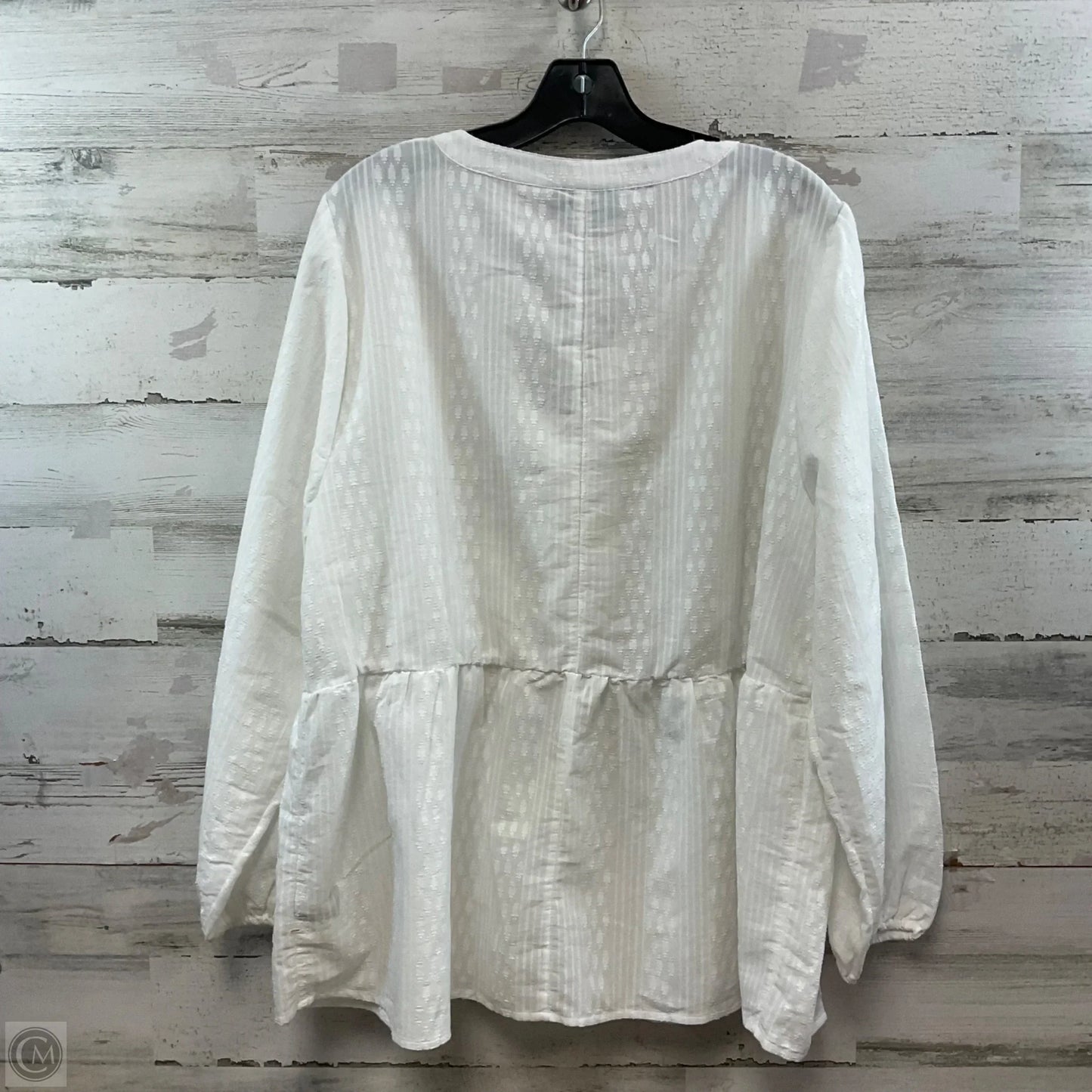 Top 3/4 Sleeve By Lane Bryant In White, Size: 2x