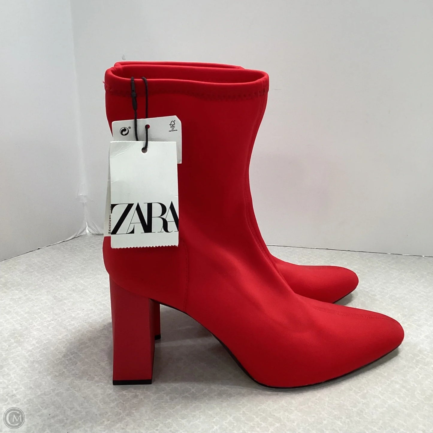 Boots Ankle Heels By Zara In Red, Size: 9