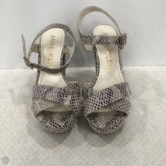 Sandals Heels Block By Anne Klein In Animal Print, Size: 7.5