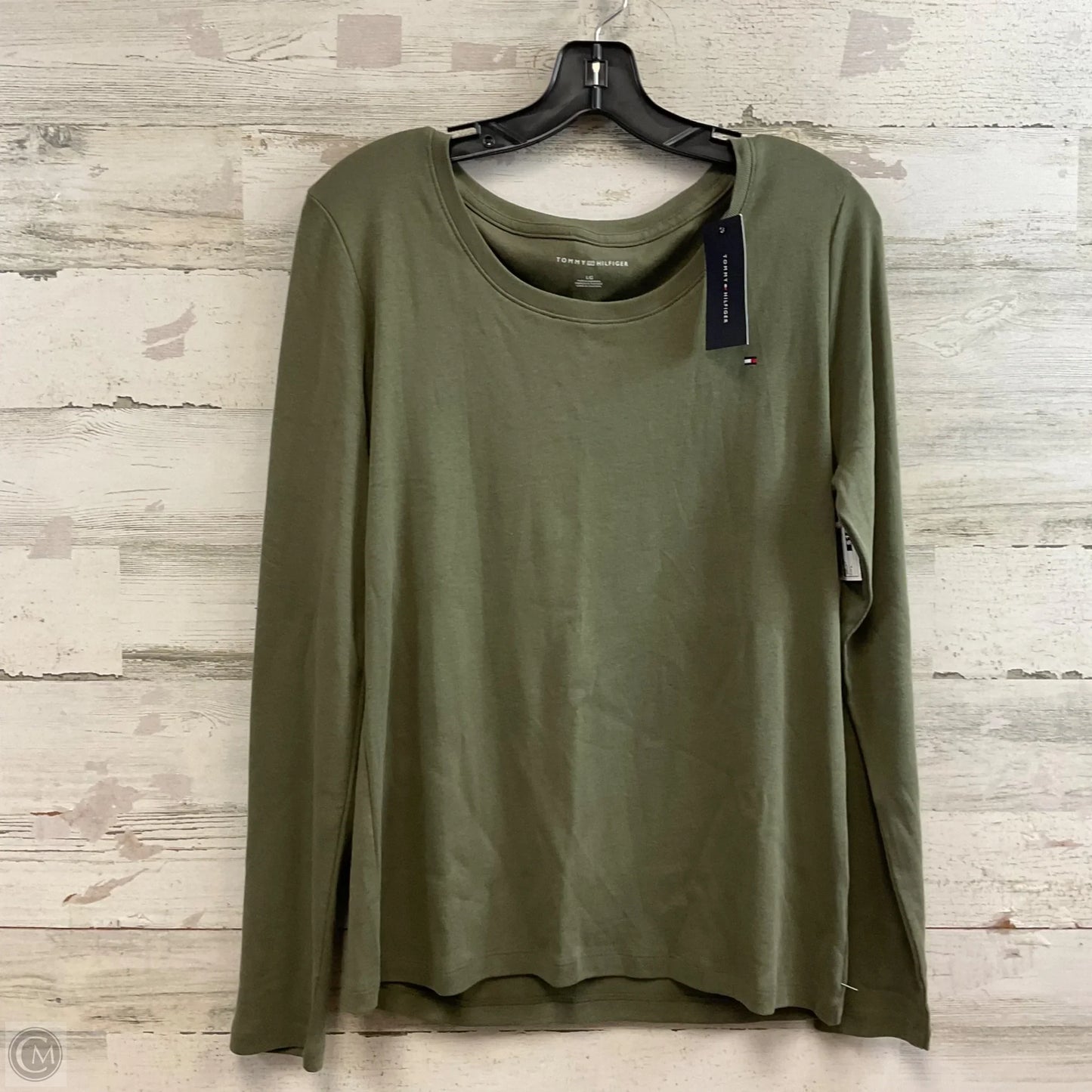Top Long Sleeve By Tommy Hilfiger In Green, Size: L