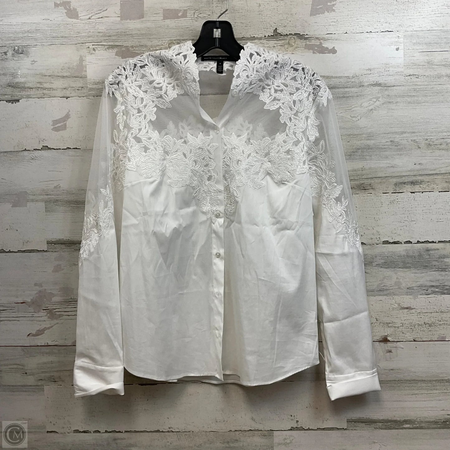 Blouse Long Sleeve By White House Black Market In White, Size: S