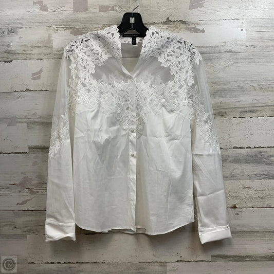 Blouse Long Sleeve By White House Black Market In White, Size: S
