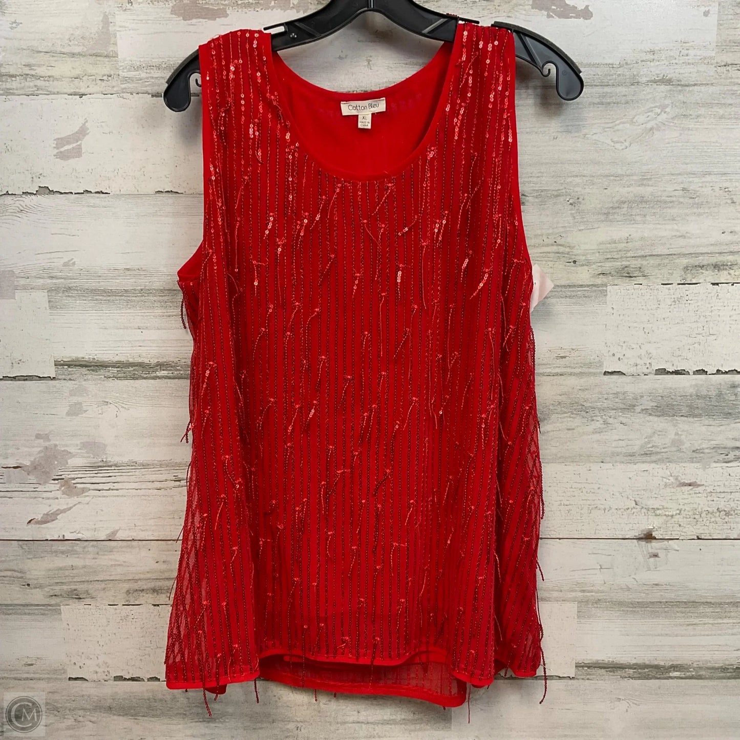 Top Sleeveless By Cotton Bleu In Red, Size: Xl