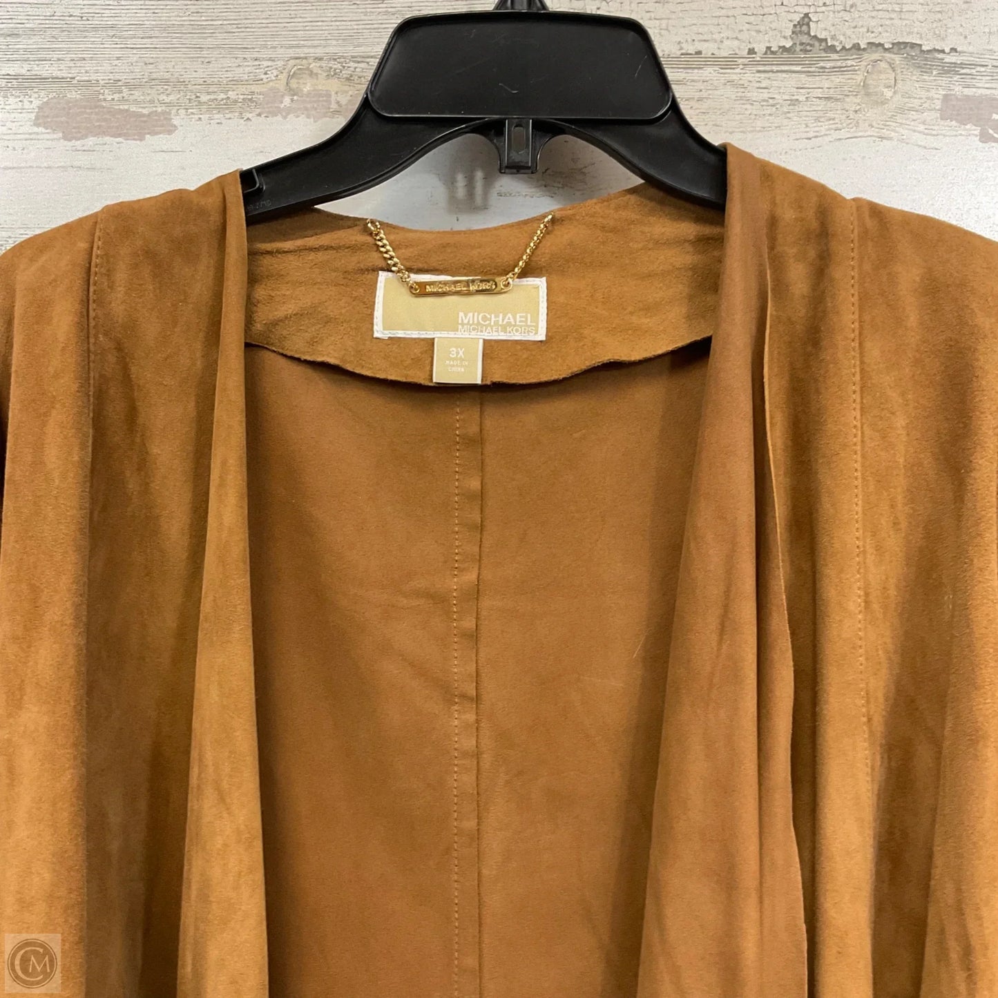 Jacket Leather By Michael By Michael Kors In Brown, Size: 3x