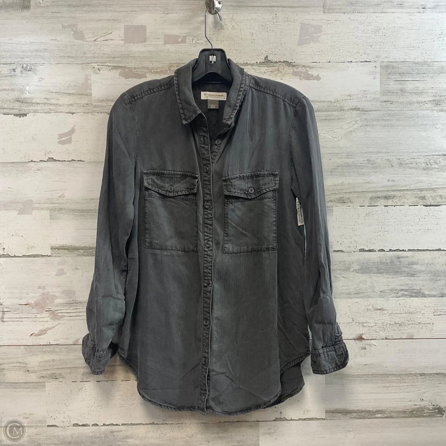 Blouse Long Sleeve By Pilcro In Grey, Size: Xs