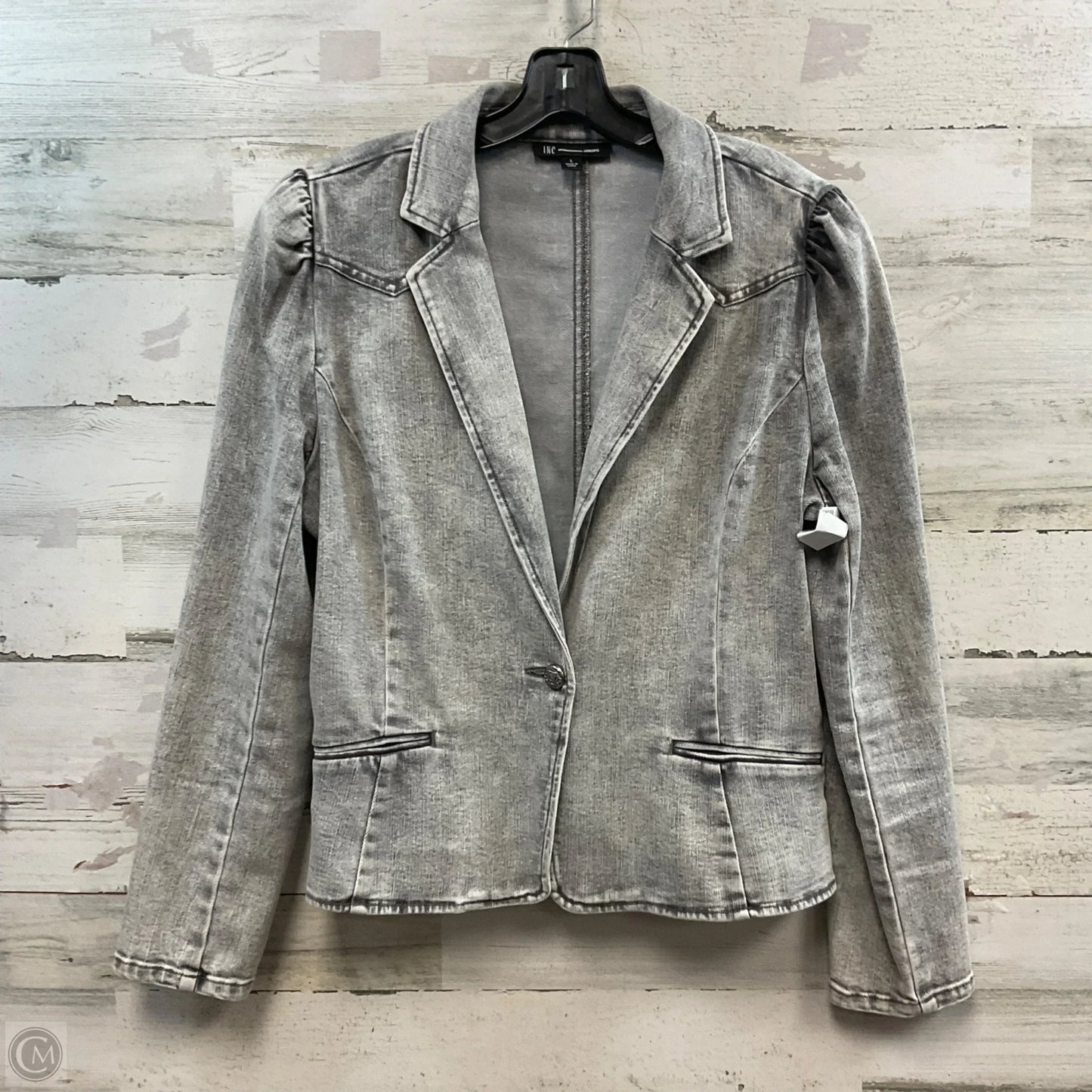 Jacket Denim By Inc In Black Denim, Size: L