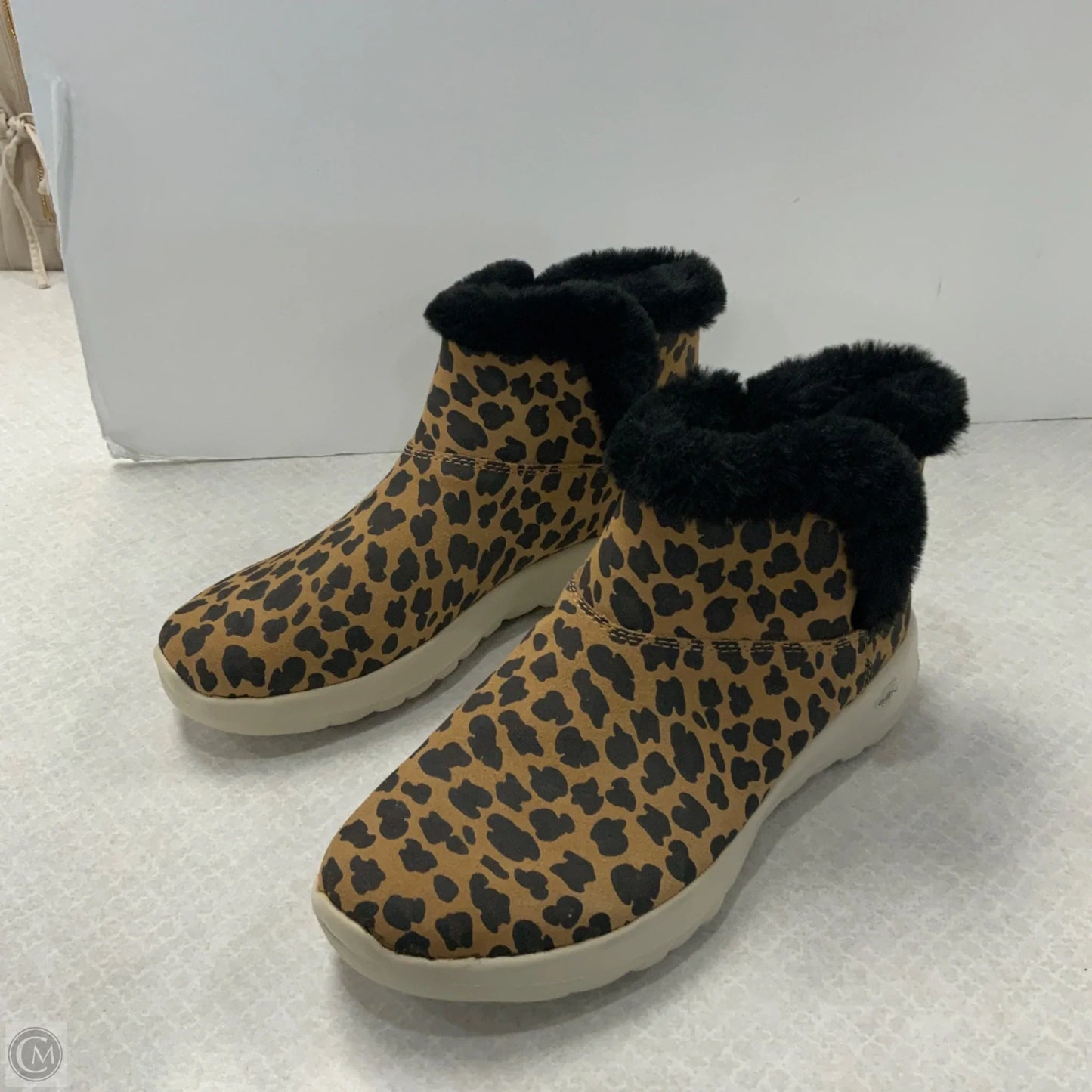 Boots Ankle Flats By Skechers In Animal Print, Size: 8