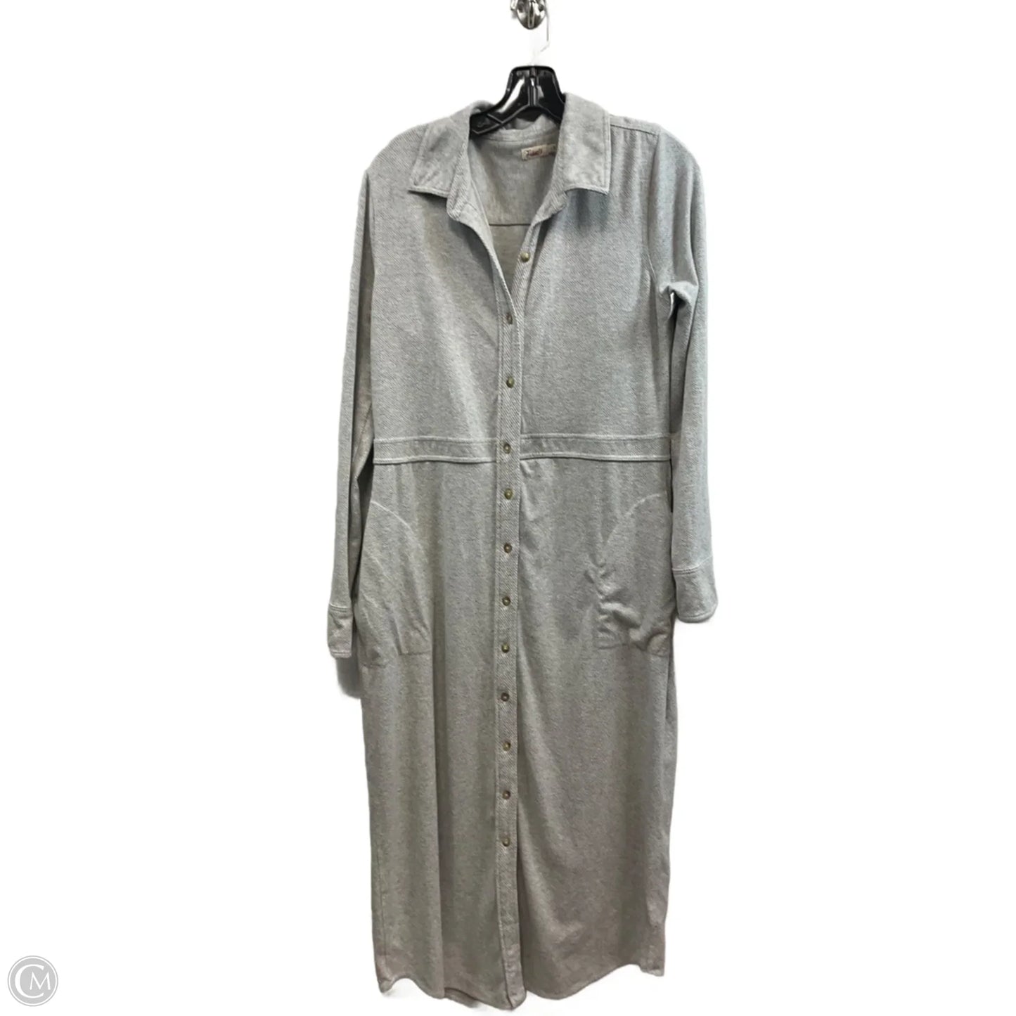 Dress Casual Midi By Faherty In Grey, Size: L