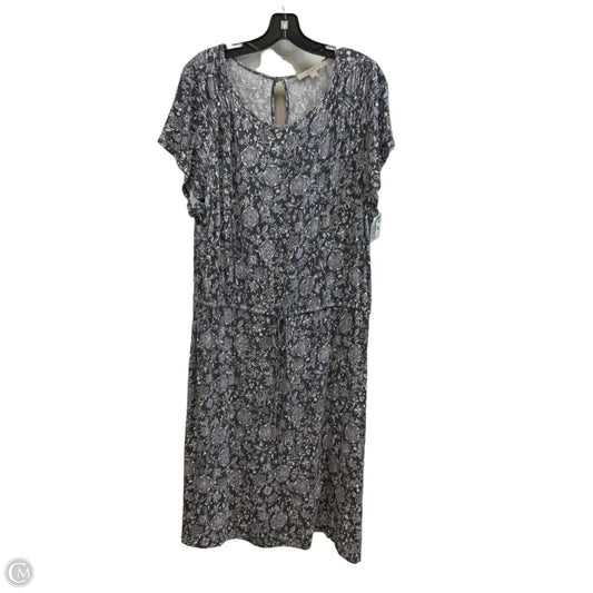 Dress Casual Midi By Loft In Grey, Size: Xl