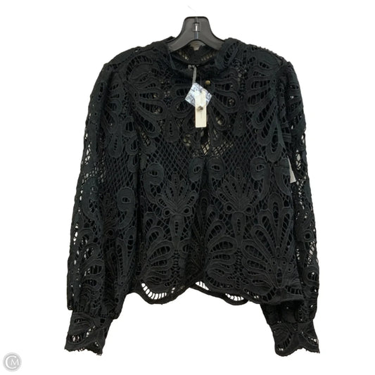Blouse Long Sleeve By Anthropologie In Black, Size: M
