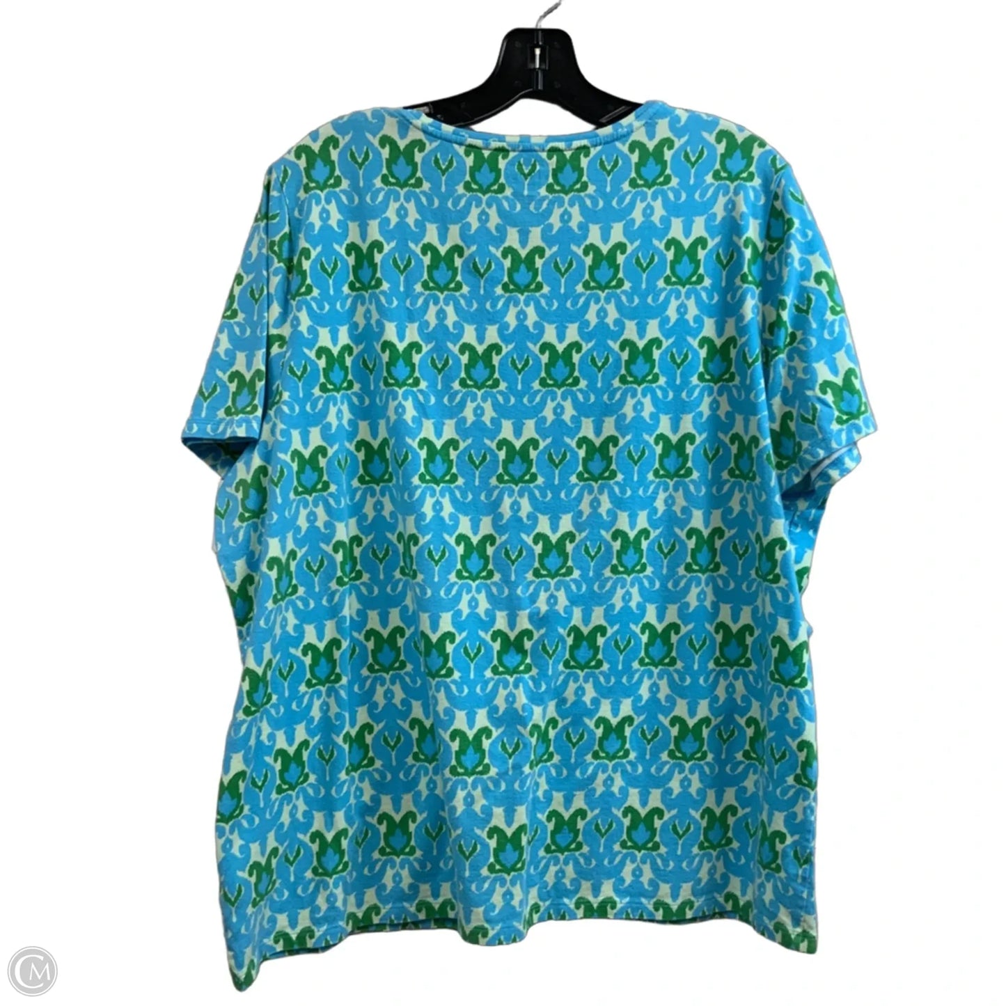 Top Short Sleeve By Talbots In Blue, Size: 2x