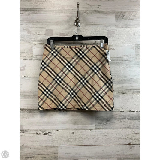 Skirt Luxury Designer By Burberry In Plaid Pattern, Size: 6