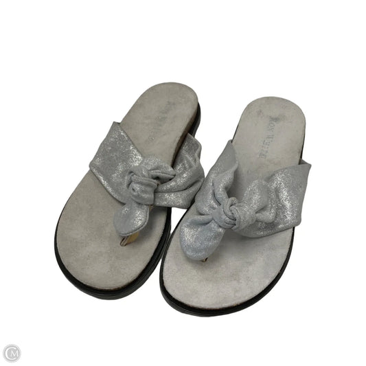 Sandals Flats By RON WHITE In Silver, Size: 9