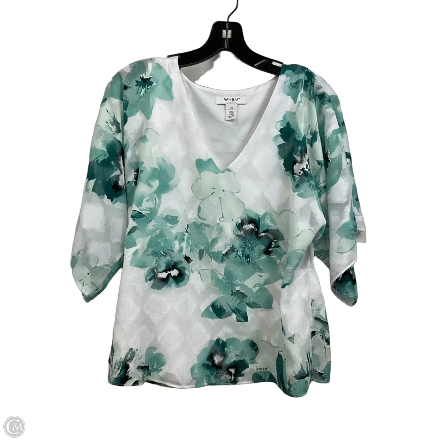 Top Short Sleeve By White House Black Market In Green, Size: Xs