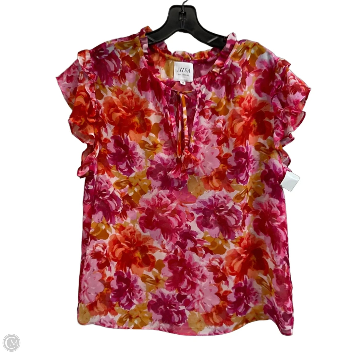 Top Short Sleeve Designer By Misa In Pink, Size: M