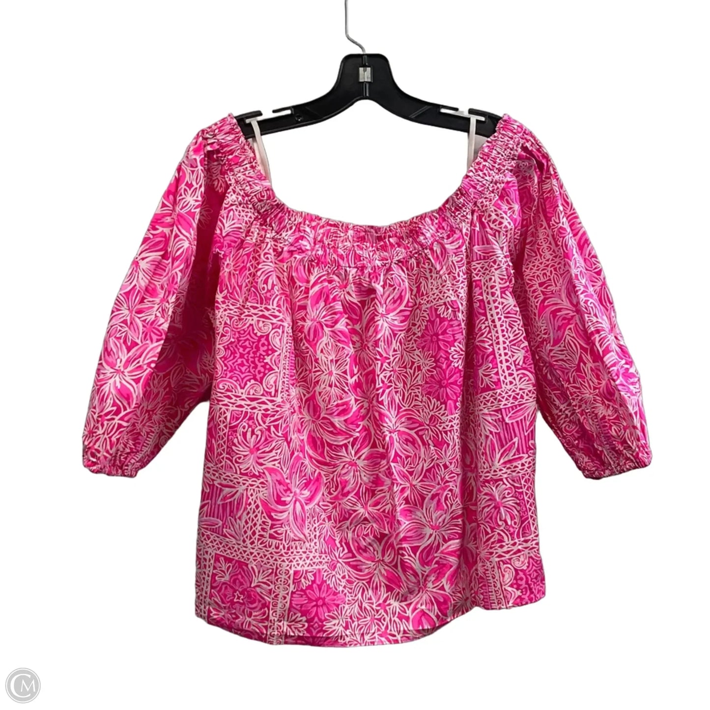 Blouse 3/4 Sleeve By Lilly Pulitzer In Pink, Size: Xl