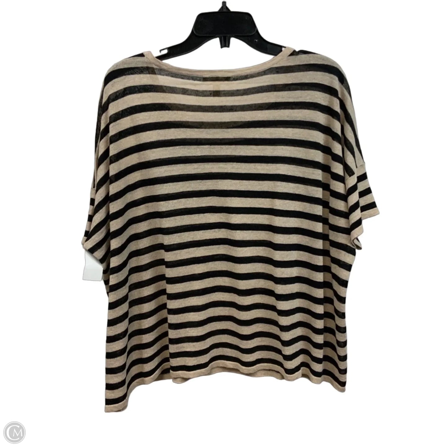 Top Short Sleeve By Eileen Fisher In Black & Tan, Size: M