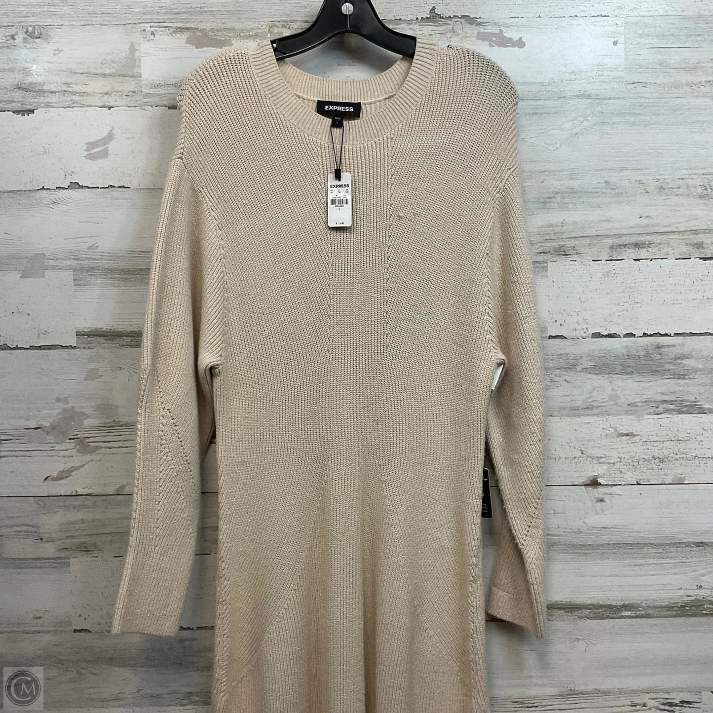 Dress Sweater By Express In Beige, Size: L