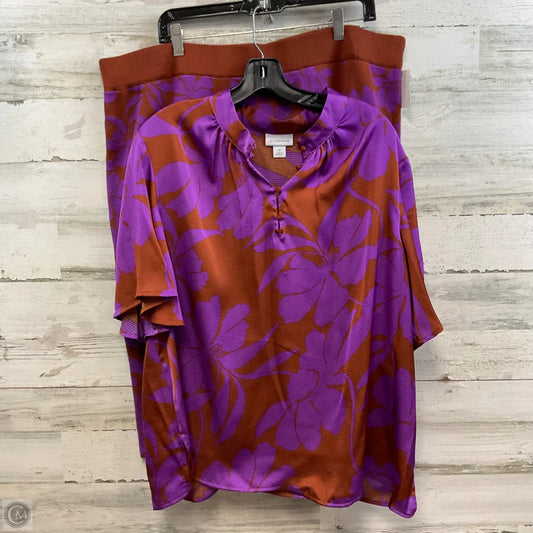 Skirt Set 2pc By Liz Claiborne In Purple, Size: 1x