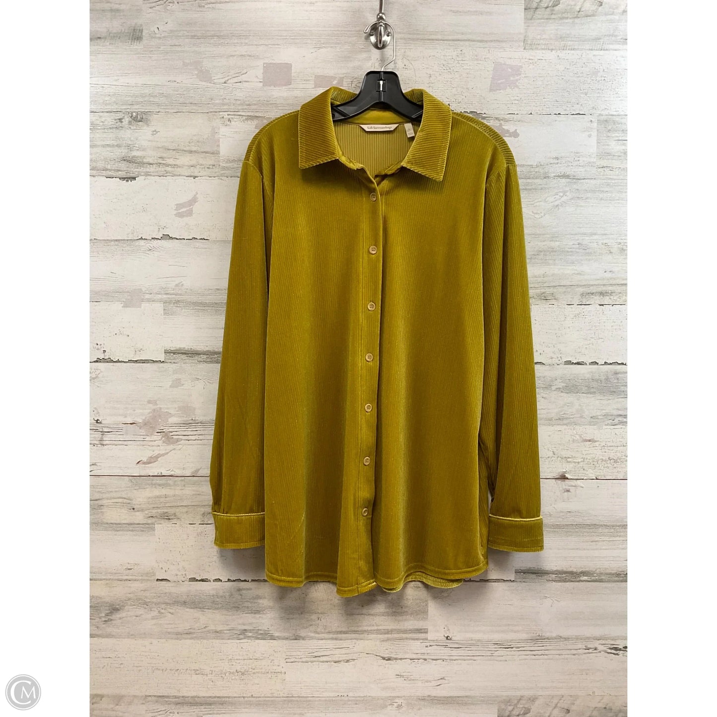 Tunic Long Sleeve By Soft Surroundings In Chartreuse, Size: L