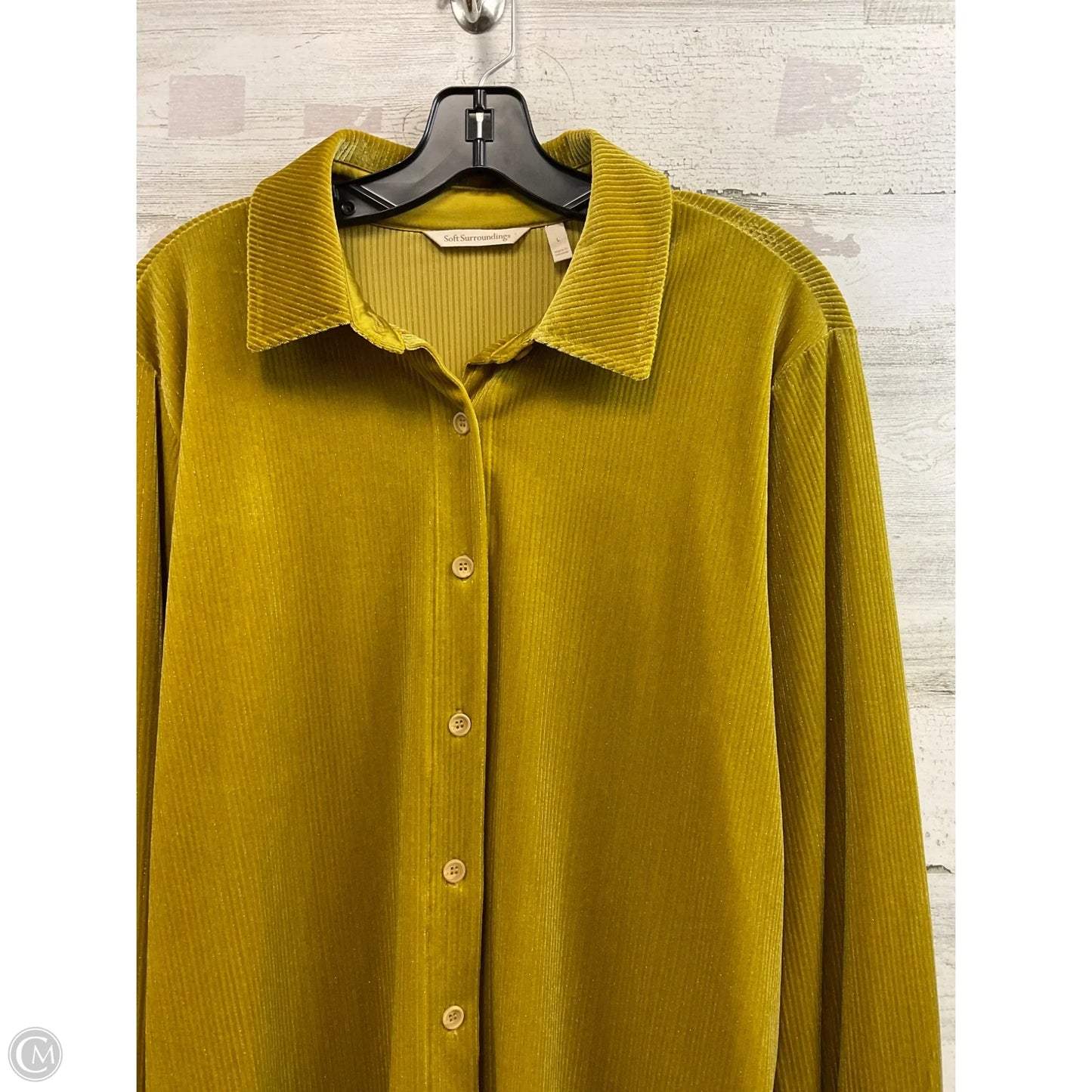Tunic Long Sleeve By Soft Surroundings In Chartreuse, Size: L