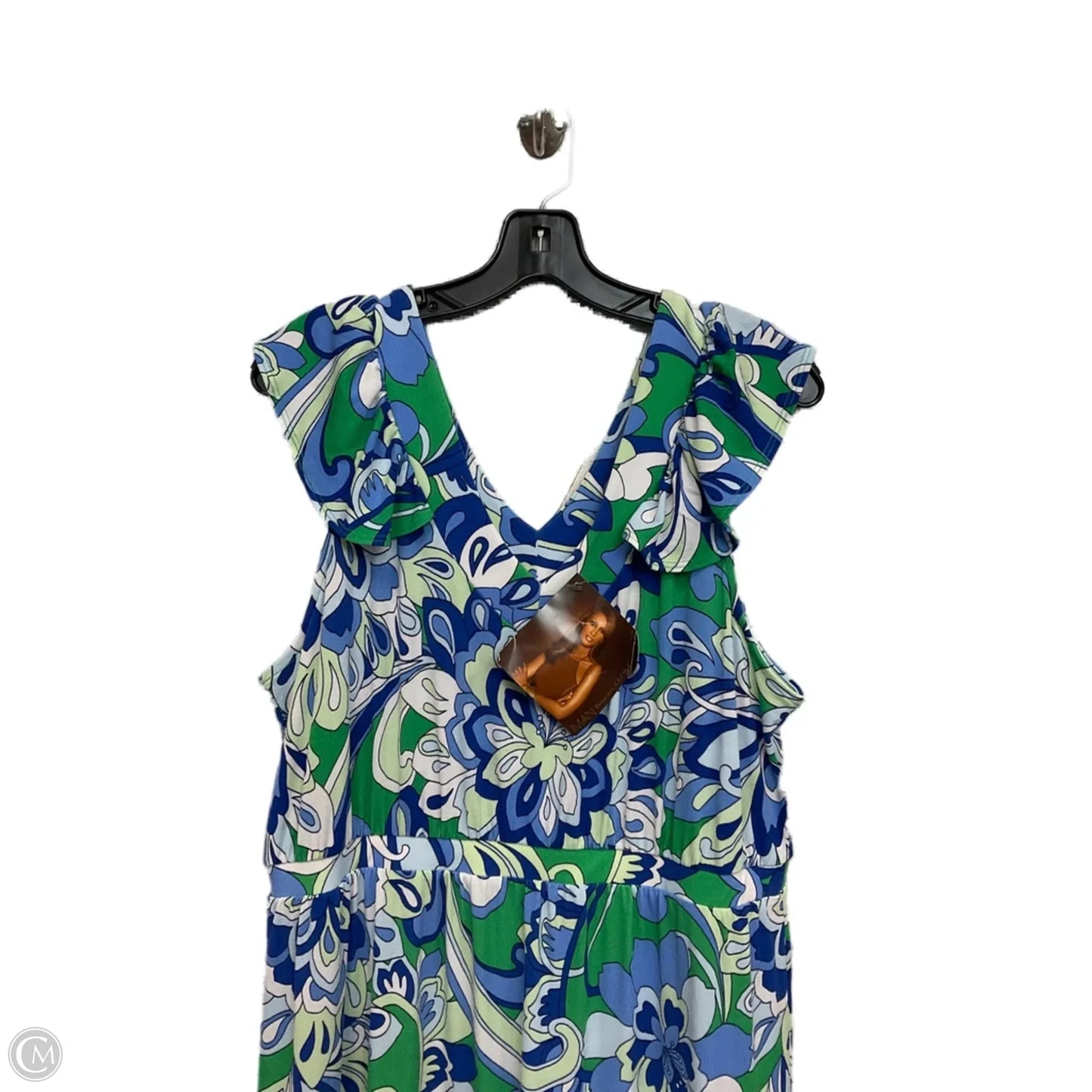 Dress Casual Maxi By Iman Hsn In Blue & Green, Size: Xl