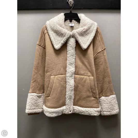 Coat Faux Fur & Sherpa By Cabi In Tan, Size: L