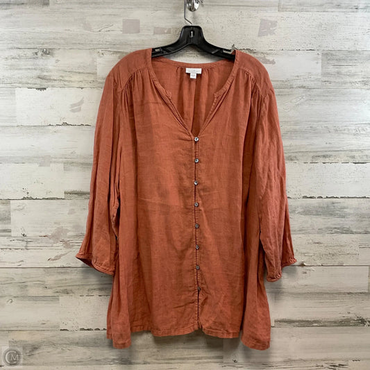 Blouse Long Sleeve By J. Jill In Orange, Size: 3x