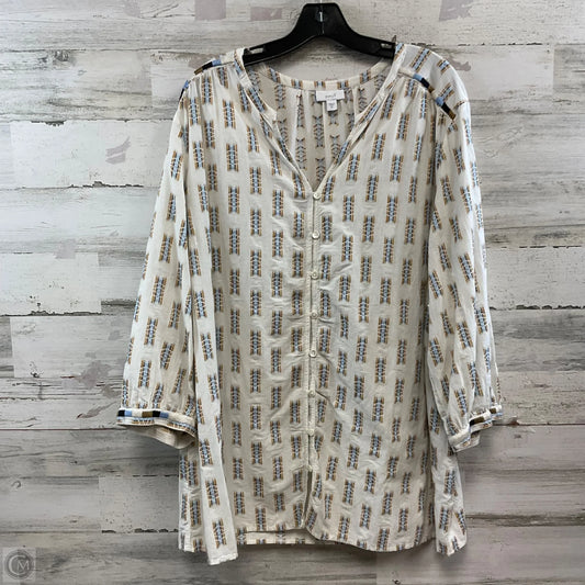 Blouse Long Sleeve By J. Jill In White, Size: 3x
