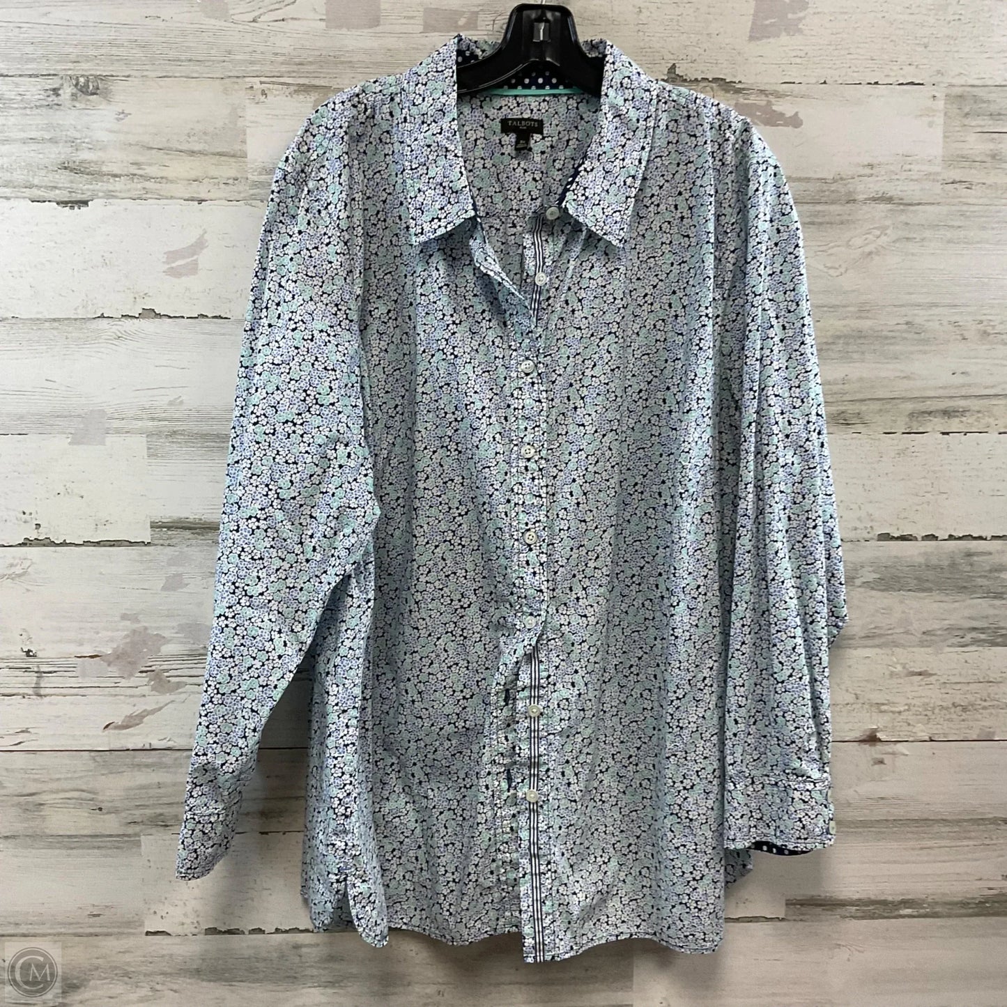 Blouse Long Sleeve By Talbots In Blue, Size: 3x