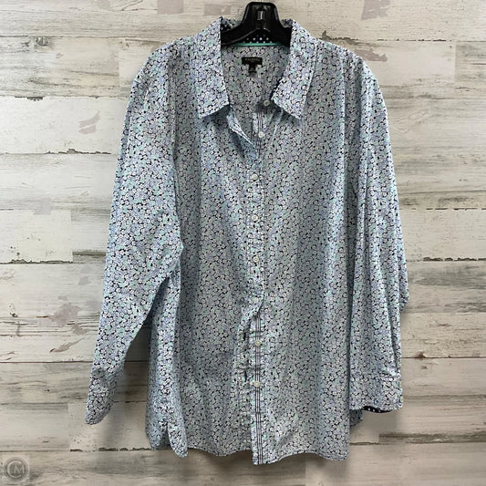 Blouse Long Sleeve By Talbots In Blue, Size: 3x