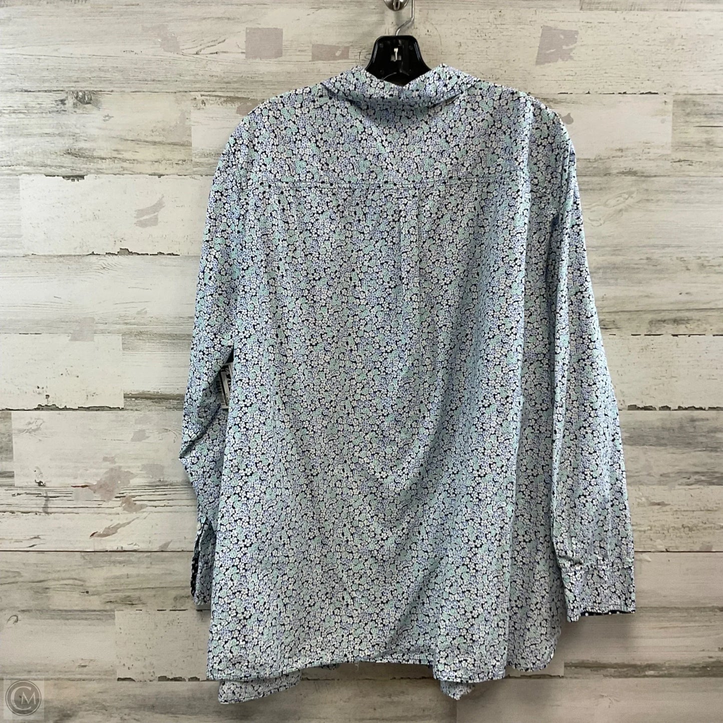 Blouse Long Sleeve By Talbots In Blue, Size: 3x