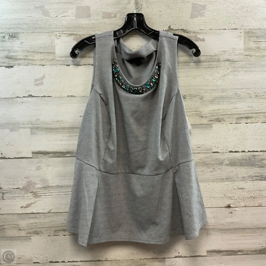 Top Sleeveless By Worthington In Grey, Size: 2x